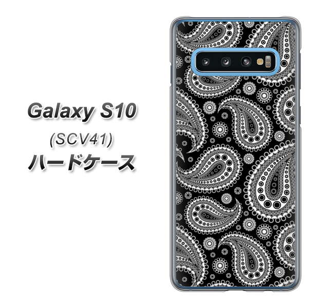 au ギャラクシー S10 SCV41 高画質仕上げ 背面印刷 ハードケース【421 ベイズリー】