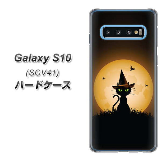 au ギャラクシー S10 SCV41 高画質仕上げ 背面印刷 ハードケース【440 猫の魔法使い】