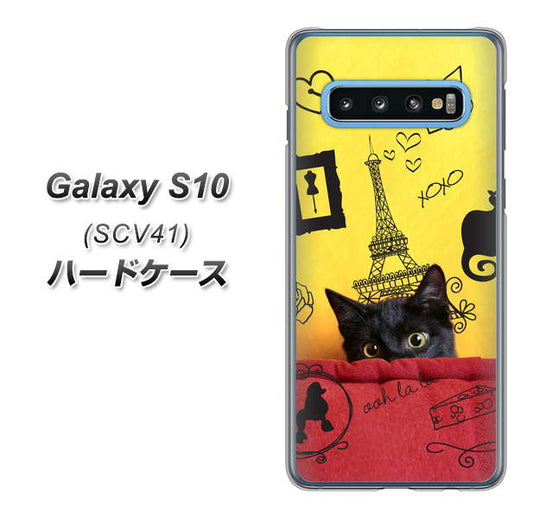 au ギャラクシー S10 SCV41 高画質仕上げ 背面印刷 ハードケース【686 パリの子猫】