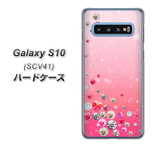 au ギャラクシー S10 SCV41 高画質仕上げ 背面印刷 ハードケース【SC822 スワロデコ風プリント】