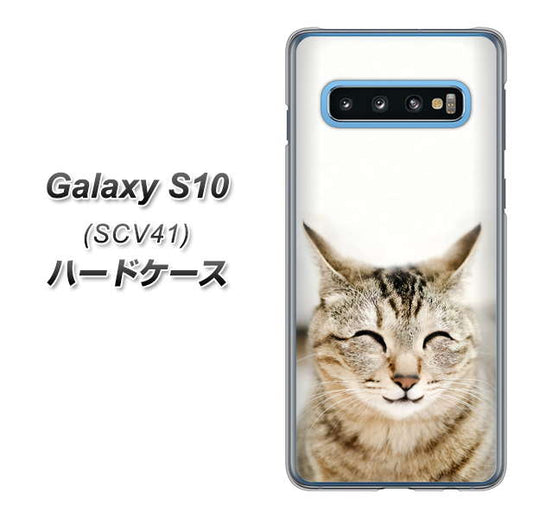 au ギャラクシー S10 SCV41 高画質仕上げ 背面印刷 ハードケース【VA801 笑福ねこ】