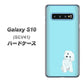 au ギャラクシー S10 SCV41 高画質仕上げ 背面印刷 ハードケース【YJ070 トイプードルホワイト（ブルー）】