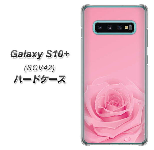 au ギャラクシー S10+ SCV42 高画質仕上げ 背面印刷 ハードケース【401 ピンクのバラ】