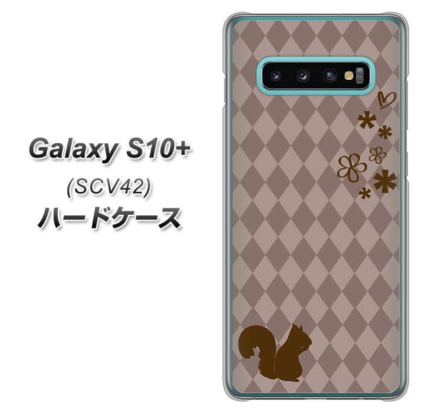 au ギャラクシー S10+ SCV42 高画質仕上げ 背面印刷 ハードケース【515 リス】