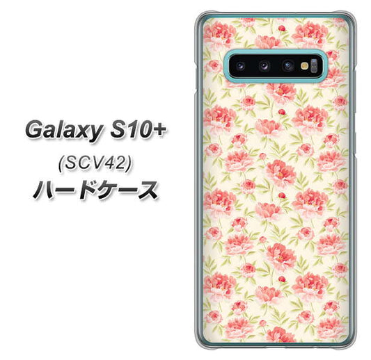 au ギャラクシー S10+ SCV42 高画質仕上げ 背面印刷 ハードケース【593 北欧の小花Ｓ】