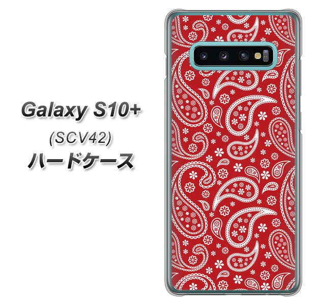 au ギャラクシー S10+ SCV42 高画質仕上げ 背面印刷 ハードケース【765 ペイズリーエンジ】