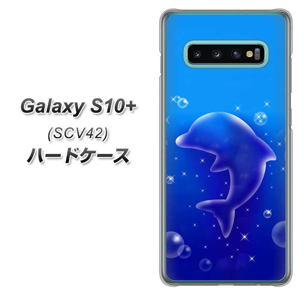 au ギャラクシー S10+ SCV42 高画質仕上げ 背面印刷 ハードケース【1046 イルカのお昼寝】