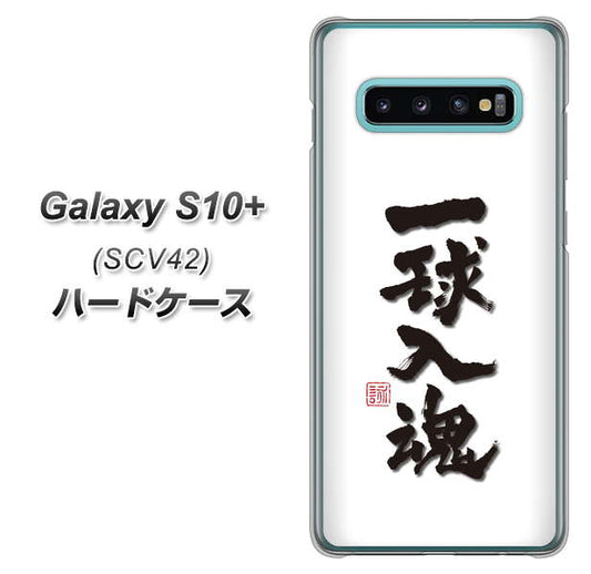 au ギャラクシー S10+ SCV42 高画質仕上げ 背面印刷 ハードケース【OE805 一球入魂 ホワイト】