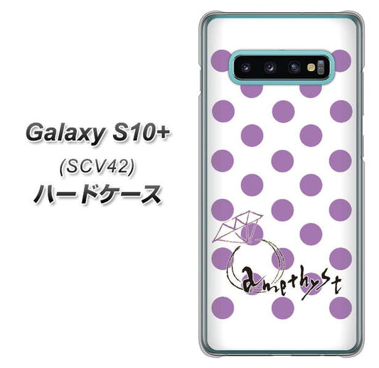 au ギャラクシー S10+ SCV42 高画質仕上げ 背面印刷 ハードケース【OE811 2月アメジスト】