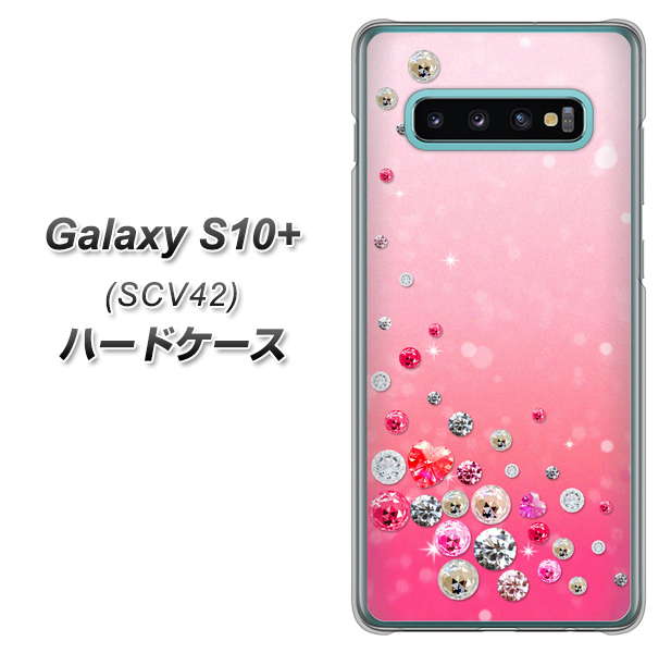 au ギャラクシー S10+ SCV42 高画質仕上げ 背面印刷 ハードケース【SC822 スワロデコ風プリント】