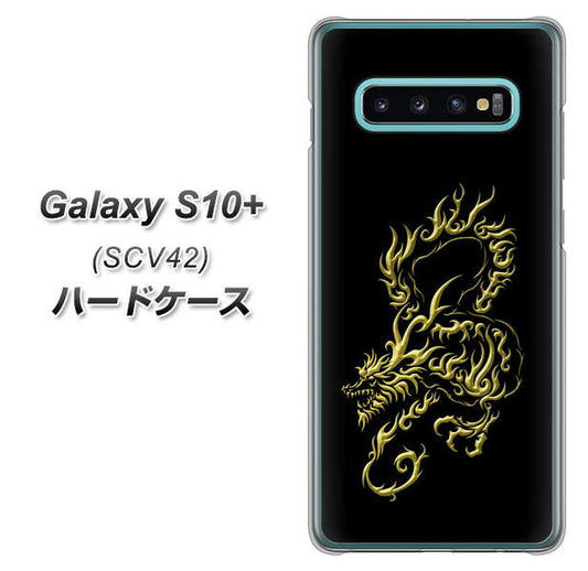 au ギャラクシー S10+ SCV42 高画質仕上げ 背面印刷 ハードケース【VA831 闇と龍】