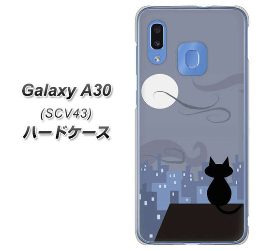 au ギャラクシー A30 SCV43 高画質仕上げ 背面印刷 ハードケース【012 屋根の上のねこ】