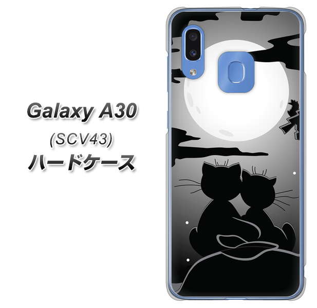au ギャラクシー A30 SCV43 高画質仕上げ 背面印刷 ハードケース【342 月夜の二人】