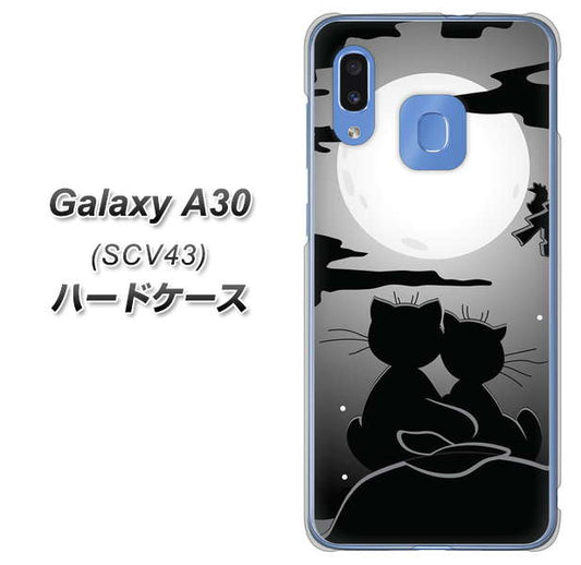 au ギャラクシー A30 SCV43 高画質仕上げ 背面印刷 ハードケース【342 月夜の二人】