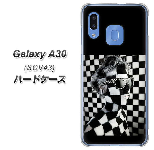 au ギャラクシー A30 SCV43 高画質仕上げ 背面印刷 ハードケース【357 bk&wh】