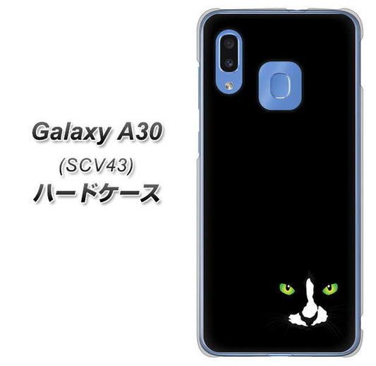 au ギャラクシー A30 SCV43 高画質仕上げ 背面印刷 ハードケース【398 黒ネコ】