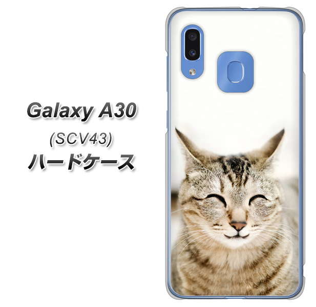 au ギャラクシー A30 SCV43 高画質仕上げ 背面印刷 ハードケース【VA801 笑福ねこ】