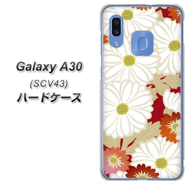 au ギャラクシー A30 SCV43 高画質仕上げ 背面印刷 ハードケース【YJ322 和柄 菊】