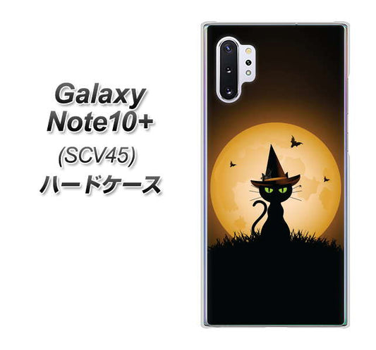 au ギャラクシー ノート10+ SCV45 高画質仕上げ 背面印刷 ハードケース【440 猫の魔法使い】