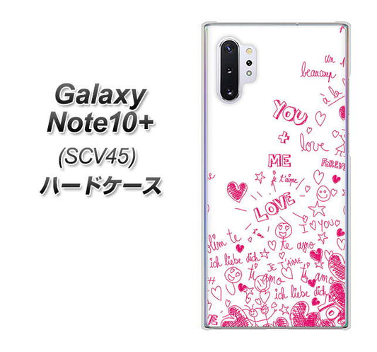 au ギャラクシー ノート10+ SCV45 高画質仕上げ 背面印刷 ハードケース【631 恋の落書き】