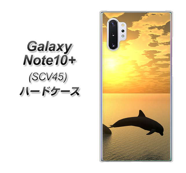 au ギャラクシー ノート10+ SCV45 高画質仕上げ 背面印刷 ハードケース【VA845 夕暮れのドルフィン】