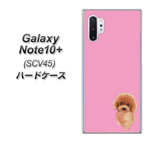 au ギャラクシー ノート10+ SCV45 高画質仕上げ 背面印刷 ハードケース【YJ049 トイプードルレッド（ピンク）】