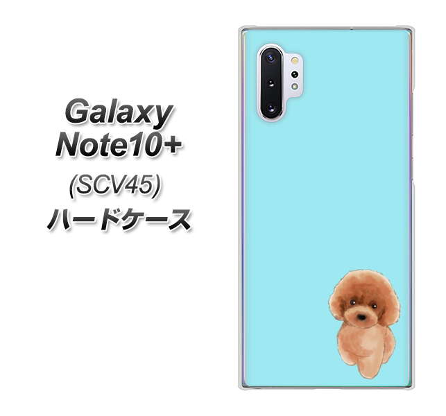 au ギャラクシー ノート10+ SCV45 高画質仕上げ 背面印刷 ハードケース【YJ050 トイプードルレッド（ブルー）】