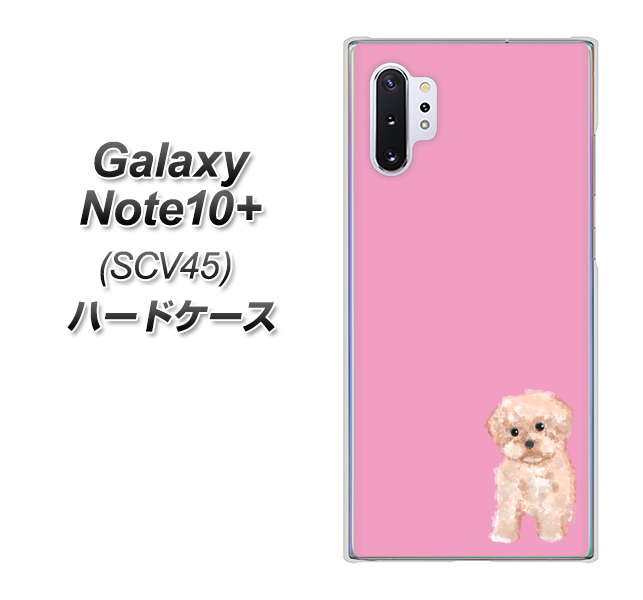 au ギャラクシー ノート10+ SCV45 高画質仕上げ 背面印刷 ハードケース【YJ061 トイプードルアプリコット（ピンク）】