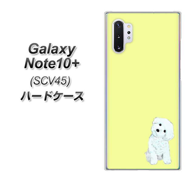 au ギャラクシー ノート10+ SCV45 高画質仕上げ 背面印刷 ハードケース【YJ072 トイプードルホワイト（イエロー）】