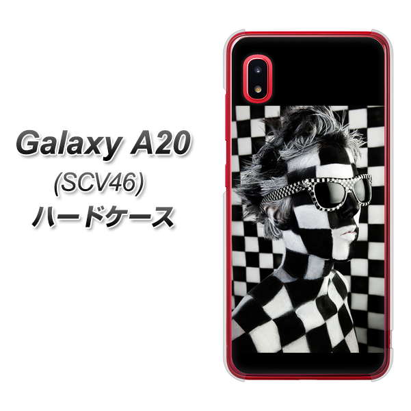 au ギャラクシー A20 SCV46 高画質仕上げ 背面印刷 ハードケース【357 bk&wh】
