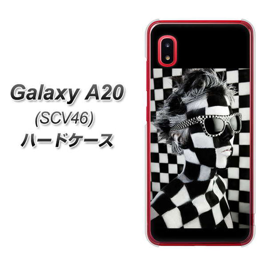 au ギャラクシー A20 SCV46 高画質仕上げ 背面印刷 ハードケース【357 bk&wh】