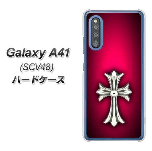 au ギャラクシーA41 SCV48 高画質仕上げ 背面印刷 ハードケース【249 クロスレッド】