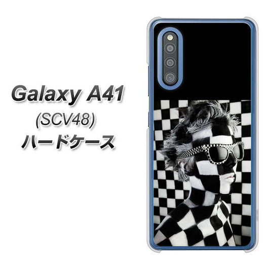 au ギャラクシーA41 SCV48 高画質仕上げ 背面印刷 ハードケース【357 bk&wh】