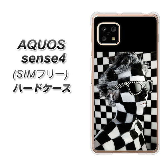 SIMフリー アクオスセンス4 高画質仕上げ 背面印刷 ハードケース【357 bk&wh】
