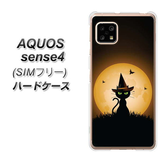 SIMフリー アクオスセンス4 高画質仕上げ 背面印刷 ハードケース【440 猫の魔法使い】