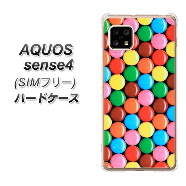 SIMフリー アクオスセンス4 高画質仕上げ 背面印刷 ハードケース【448 マーブルチョコ】