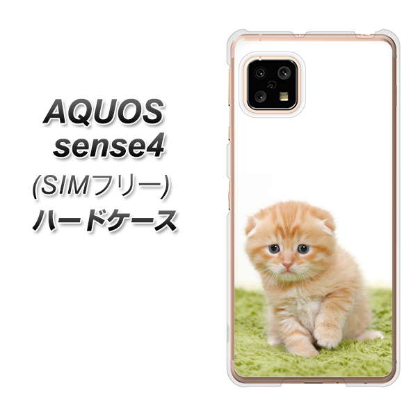 SIMフリー アクオスセンス4 高画質仕上げ 背面印刷 ハードケース【VA802 ネコこっそり】