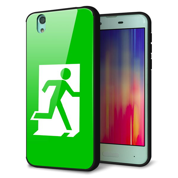 docomo アクオス センス SH-01K 強化ガラス＆TPUスマホケース ガラプリ【163 非常口】