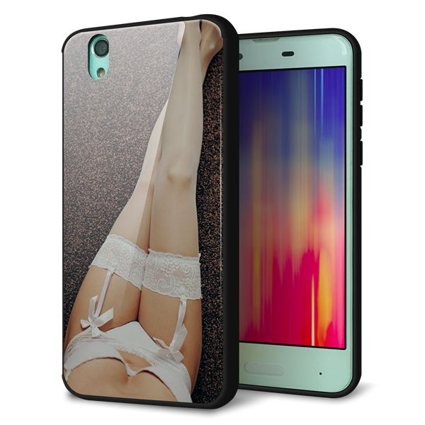 docomo アクオス センス SH-01K 強化ガラス＆TPUスマホケース ガラプリ【KM888 ストッキング】