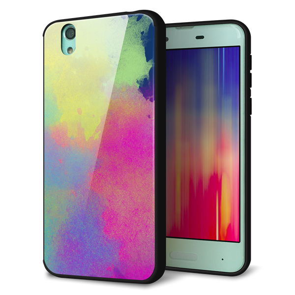 docomo アクオス センス SH-01K 強化ガラス＆TPUスマホケース ガラプリ【YJ294 デザイン色彩】