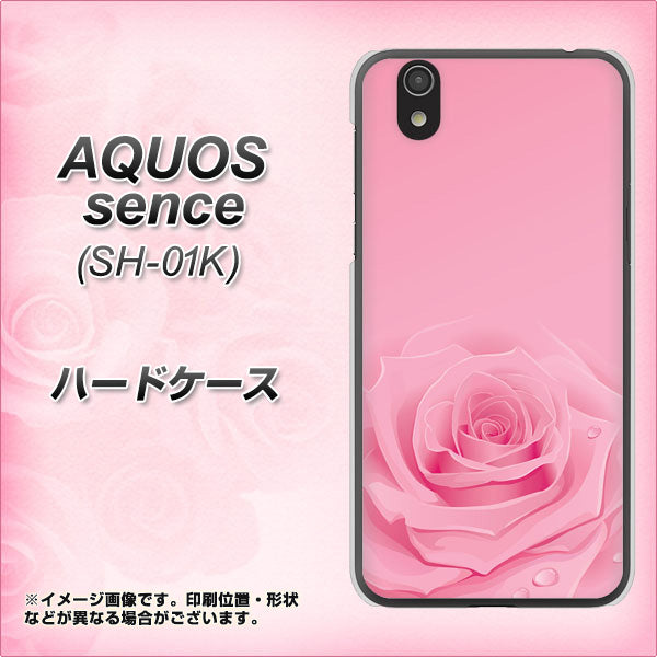docomo アクオス センス SH-01K 高画質仕上げ 背面印刷 ハードケース【401 ピンクのバラ】