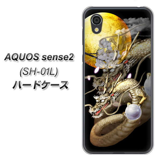 docomo アクオスセンス2 SH-01L 高画質仕上げ 背面印刷 ハードケース【1003 月と龍】