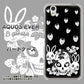 docomo アクオスエバー SH-02J 高画質仕上げ 背面印刷 ハードケース【AG837 苺兎（黒）】