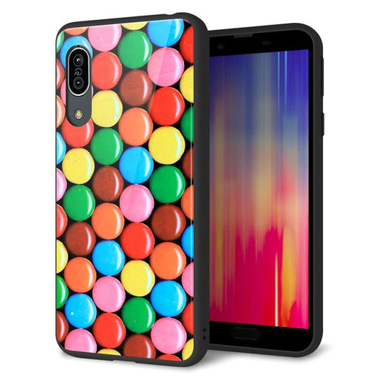 docomo アクオス センス3 SH-02M 強化ガラス＆TPUスマホケース ガラプリ【448 マーブルチョコ】
