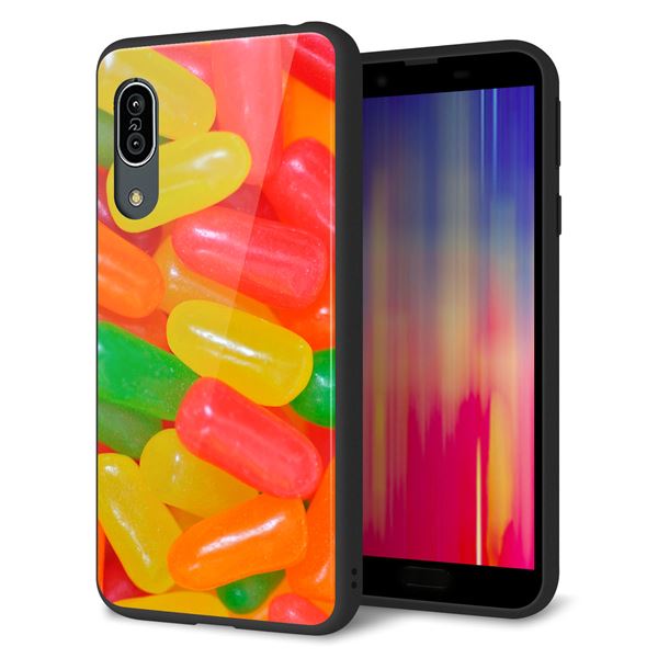 docomo アクオス センス3 SH-02M 強化ガラス＆TPUスマホケース ガラプリ【449 ジェリービーンズ】