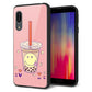 docomo アクオス センス3 SH-02M 強化ガラス＆TPUスマホケース ガラプリ【MA903 タピオカ】