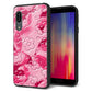 docomo アクオス センス3 SH-02M 強化ガラス＆TPUスマホケース ガラプリ【SC847 フラワーヴェルニ花濃いピンク（ローズアンディアン）】