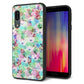 docomo アクオス センス3 SH-02M 強化ガラス＆TPUスマホケース ガラプリ【SC872 リバティプリント プレスドフラワー（グリーン）】