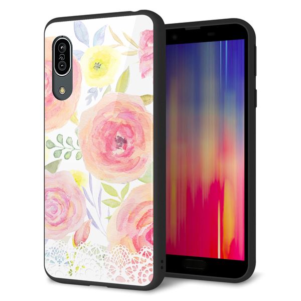 docomo アクオス センス3 SH-02M 強化ガラス＆TPUスマホケース ガラプリ【SC945 ドゥ・パフューム３】