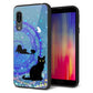 docomo アクオス センス3 SH-02M 強化ガラス＆TPUスマホケース ガラプリ【YJ327 魔法陣猫 キラキラ　かわいい】